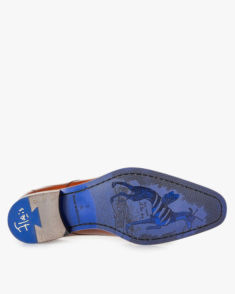 Schn&uuml;rschuh cognac Kalbsleder