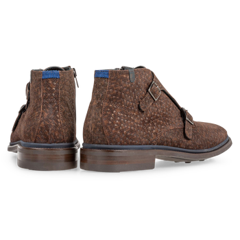 Boot with buckle closure dark brown