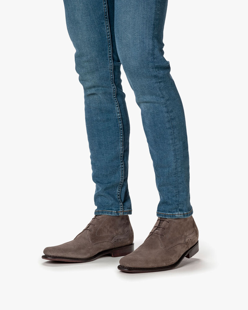 Lace boot suede taupe