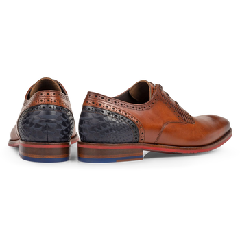 Lace shoe calf leather cognac