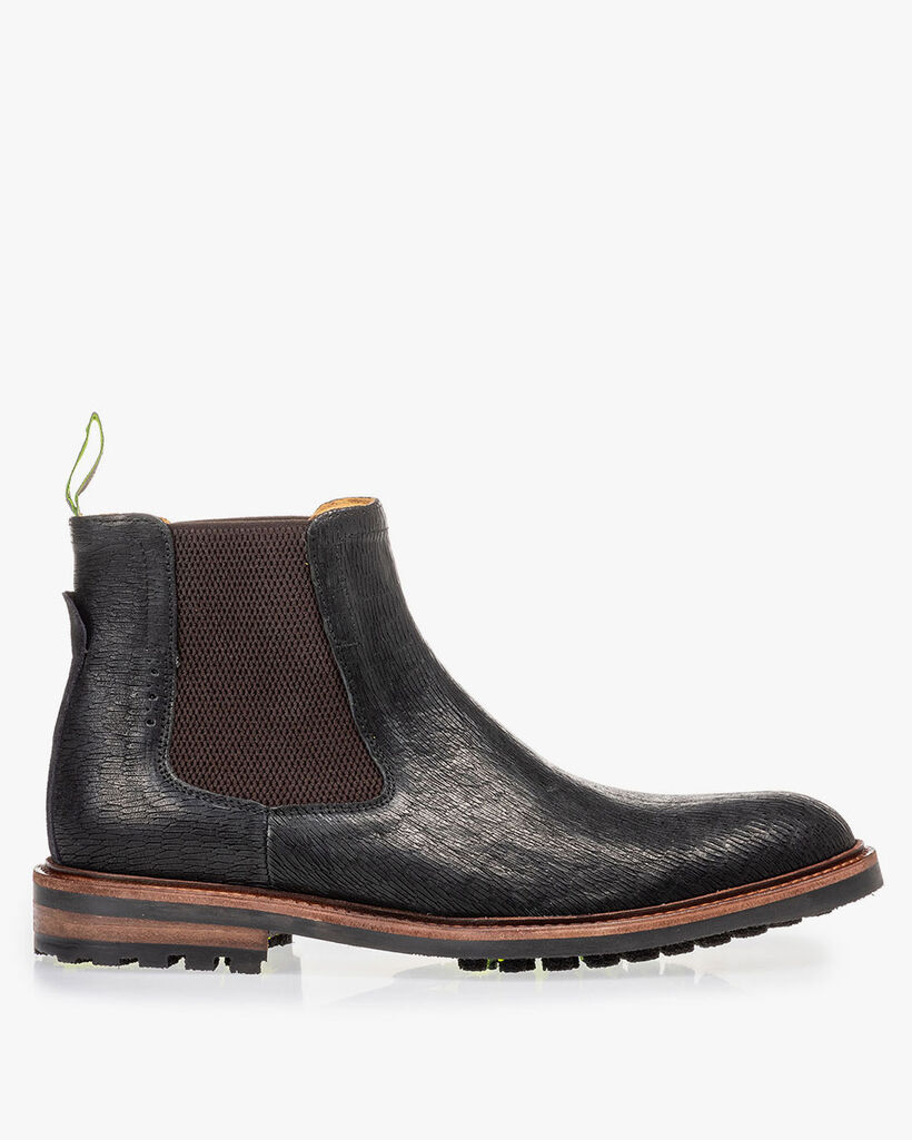 Chelsea Boot schwarz mit Print