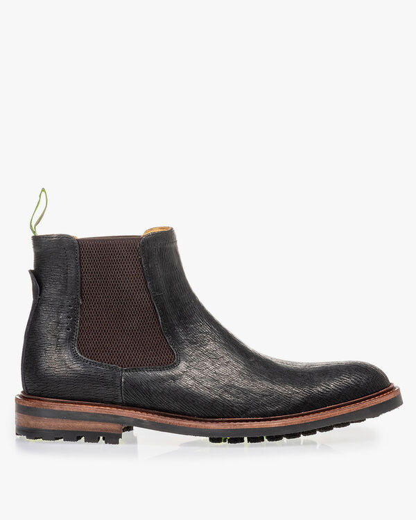 Chelsea Boot schwarz mit Print