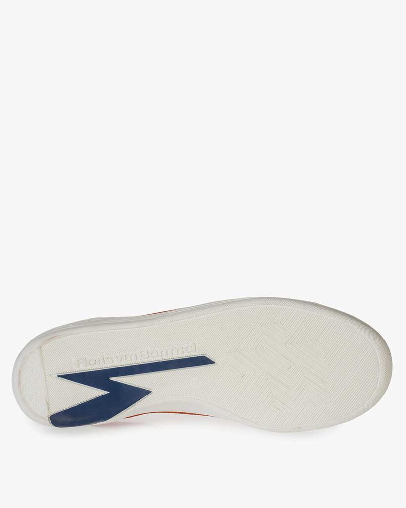 Orange and red suede leather sneaker