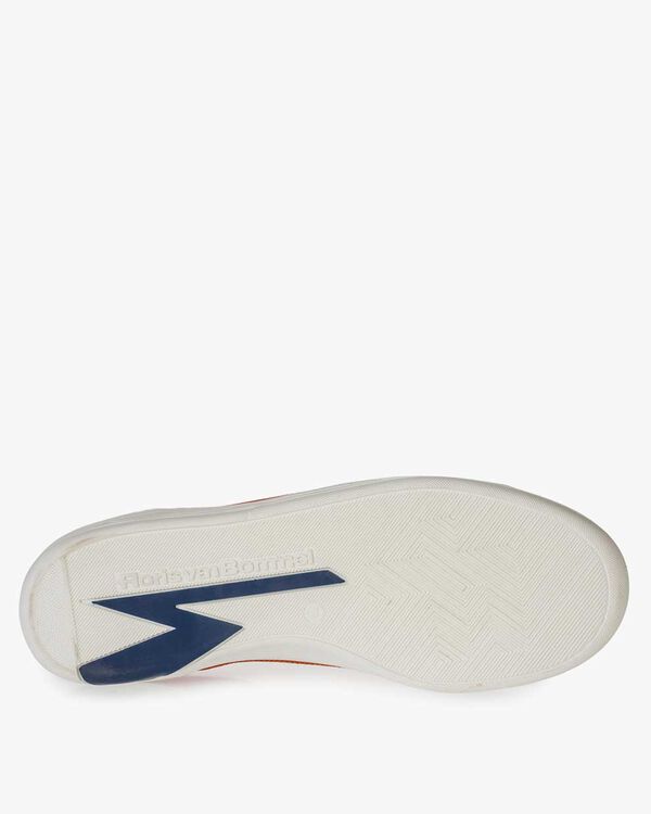 Orange and red suede leather sneaker