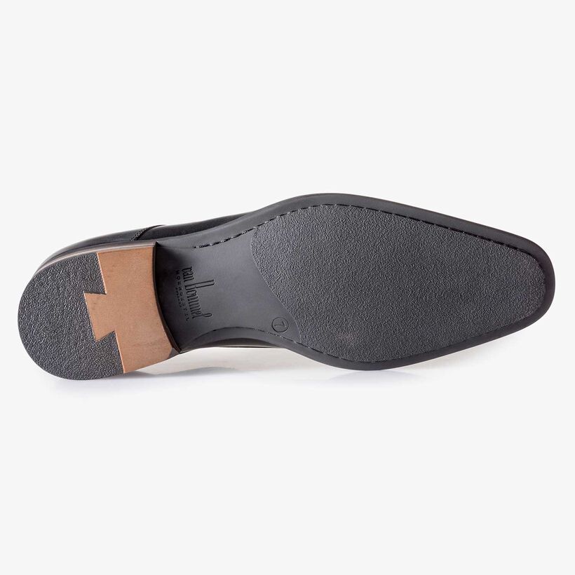 Black calf leather monk