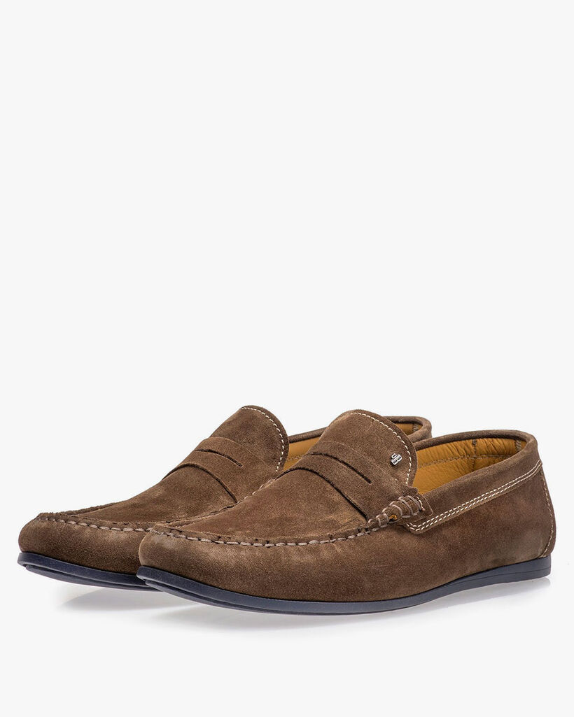 Taupefarbener Wildleder-Loafer
