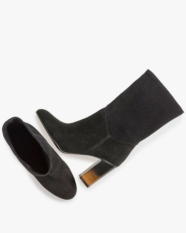 Schwarze Wildleder-Stiefel