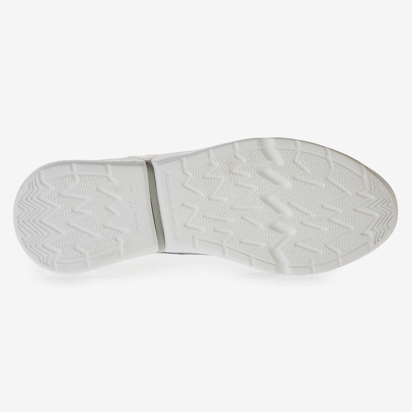 Dark blue leather sneaker with metallic print