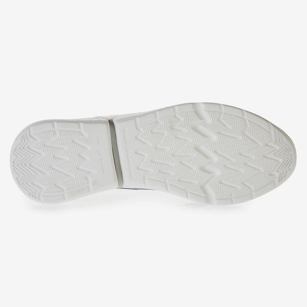 Dark blue leather sneaker with metallic print