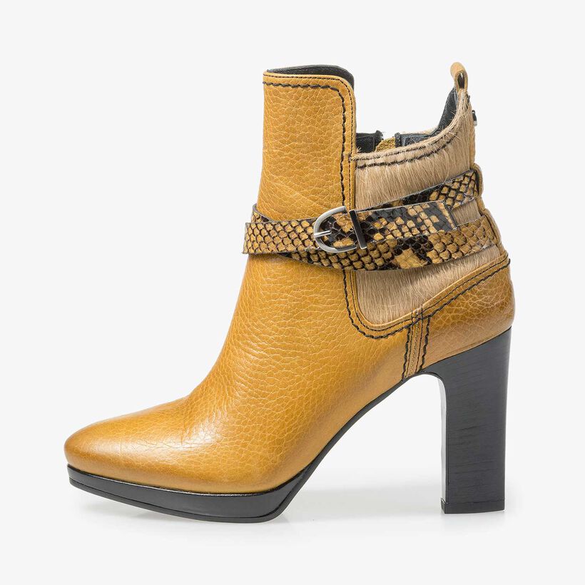 bevestig alstublieft Sentimenteel wijk Leather ankle boot with pony hair – ochre yellow – 85609/02|Floris van  Bommel®