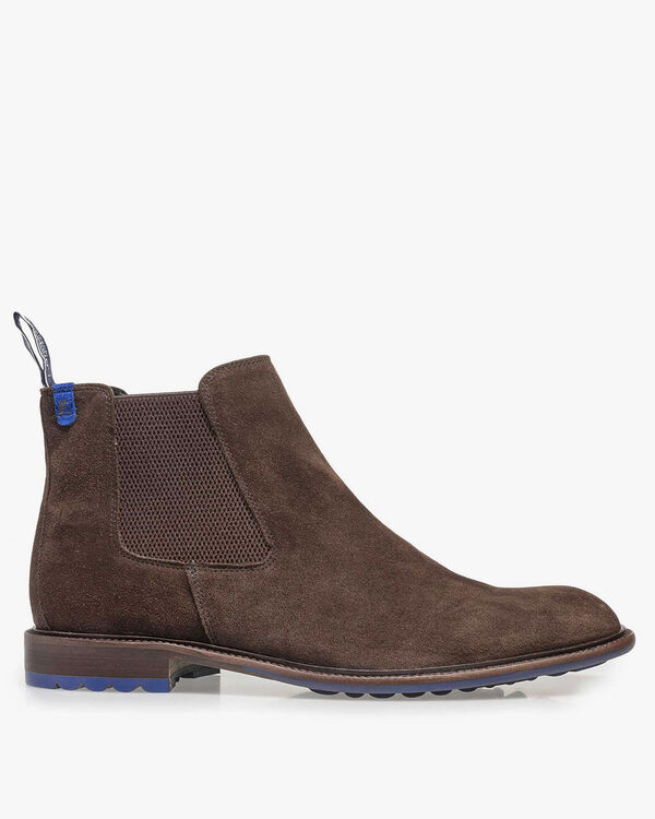 Dark brown suede Chelsea boot