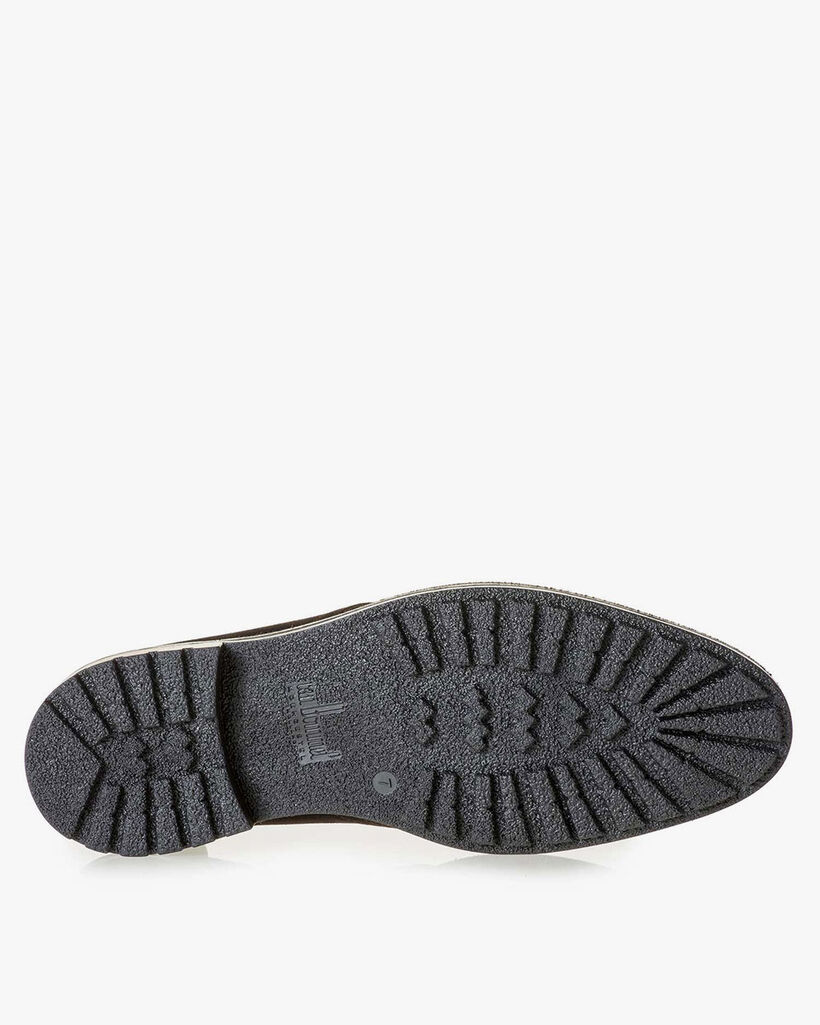 Dunkelbrauner Wildleder-Schn&uuml;rstiefel