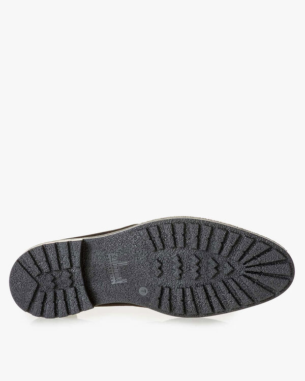 Dunkelbrauner Wildleder-Schn&uuml;rstiefel