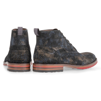 Schn&uuml;rstiefel bronze mit Print