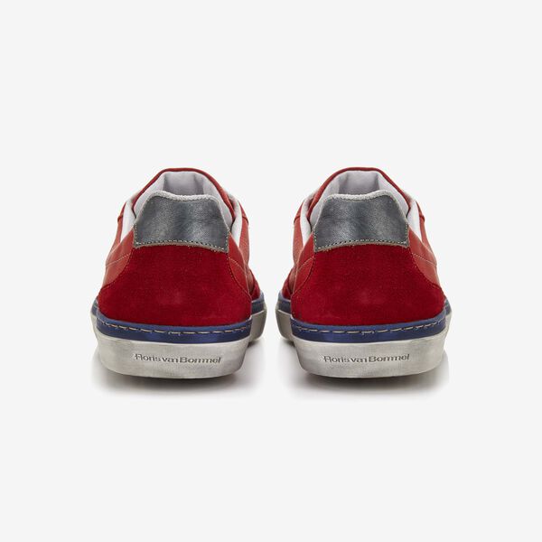 Floris van Bommel roter Leder-Herren-Sneaker