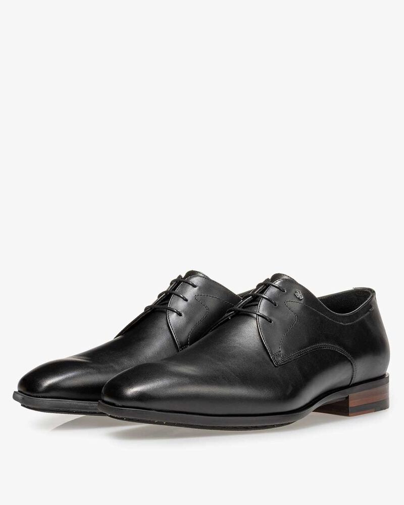 Schn&uuml;rschuh Kalbsleder schwarz