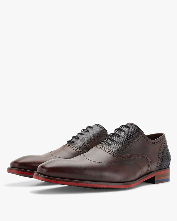 Schn&uuml;rschuh Kalbsleder dunkelbraun