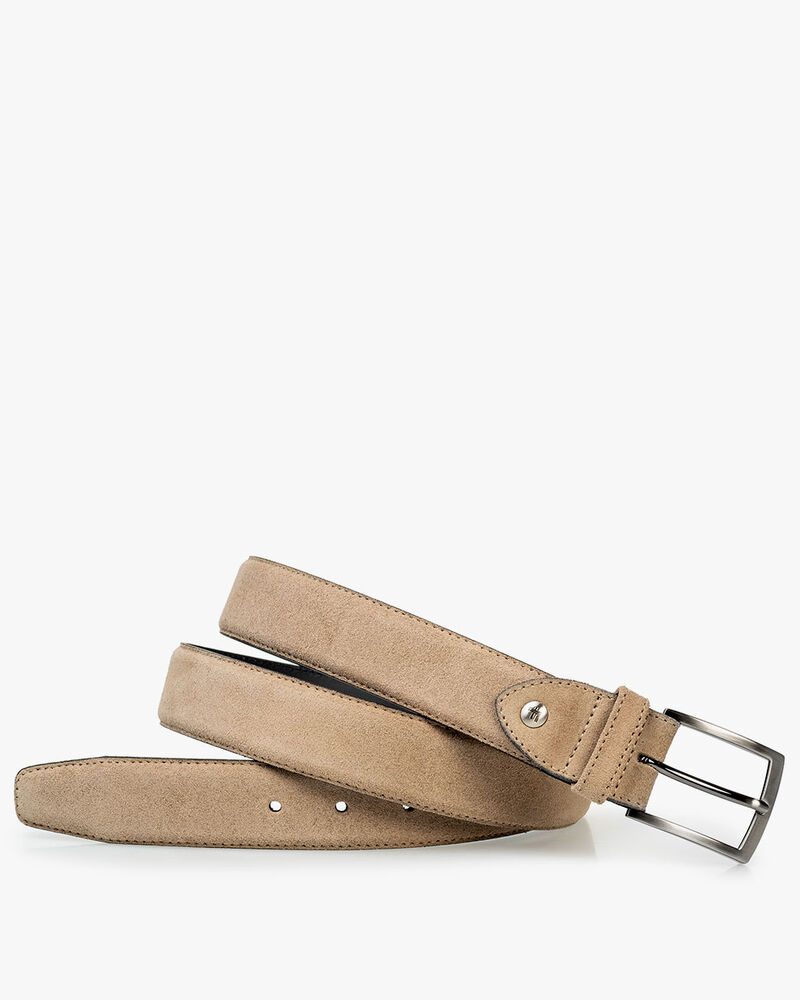 Belt suede leather sand-coloured