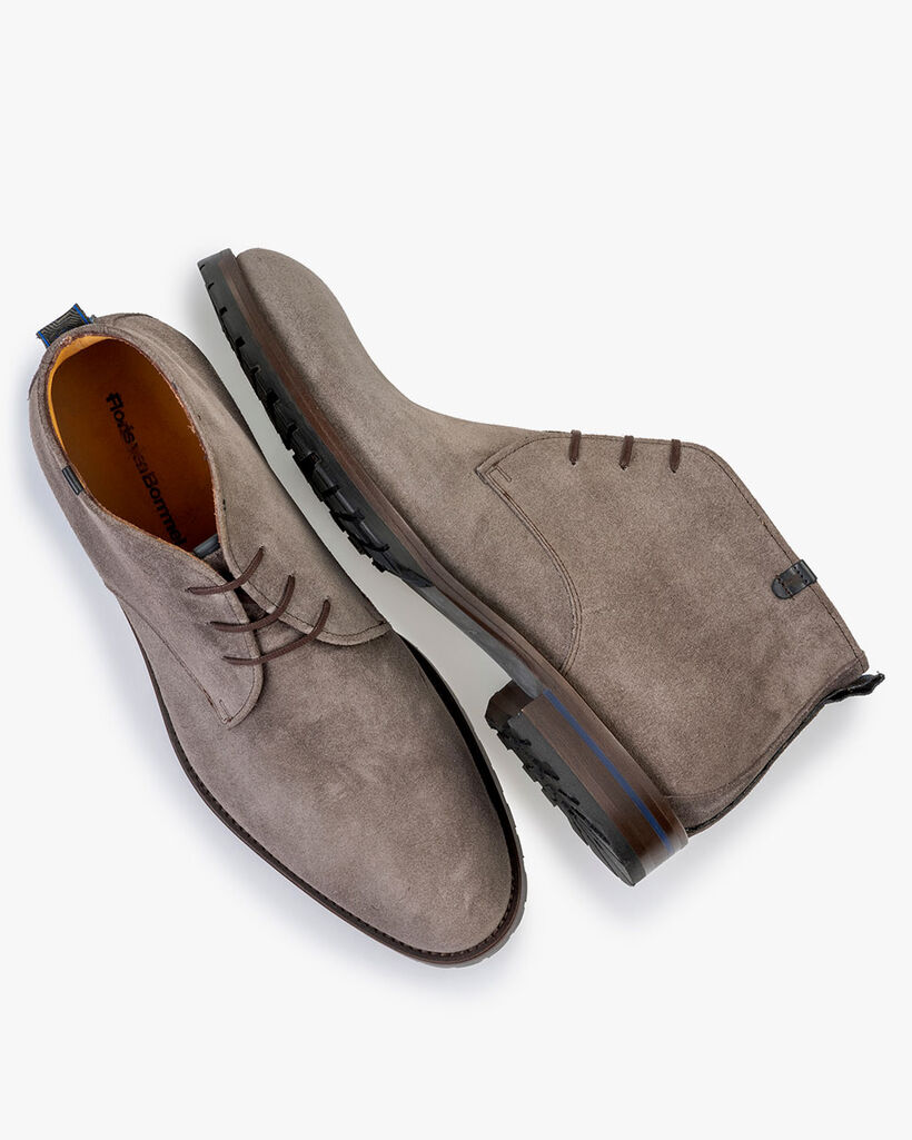 Lace boot suede taupe