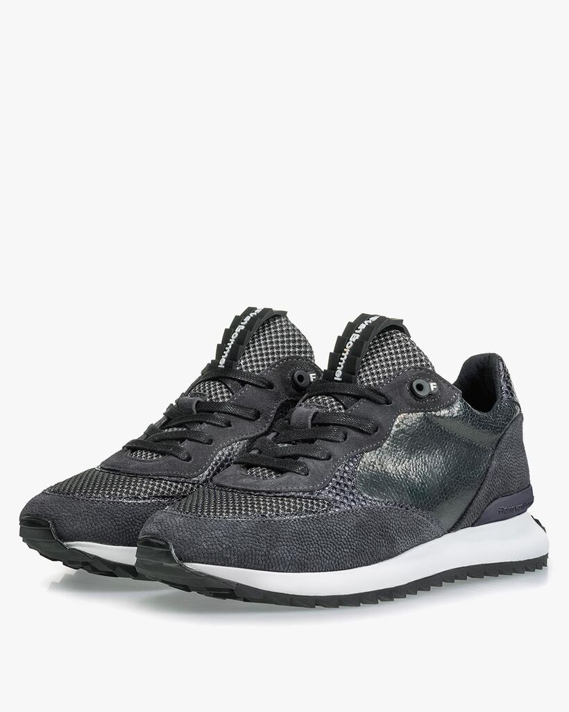 Sneaker Wildleder-Print grau