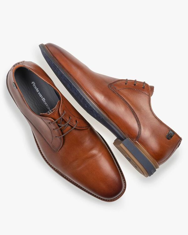 Schn&uuml;rschuh cognac Kalbsleder