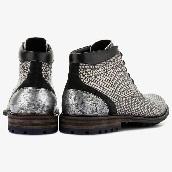 Floris van Bommel grey leather men’s lace boot 