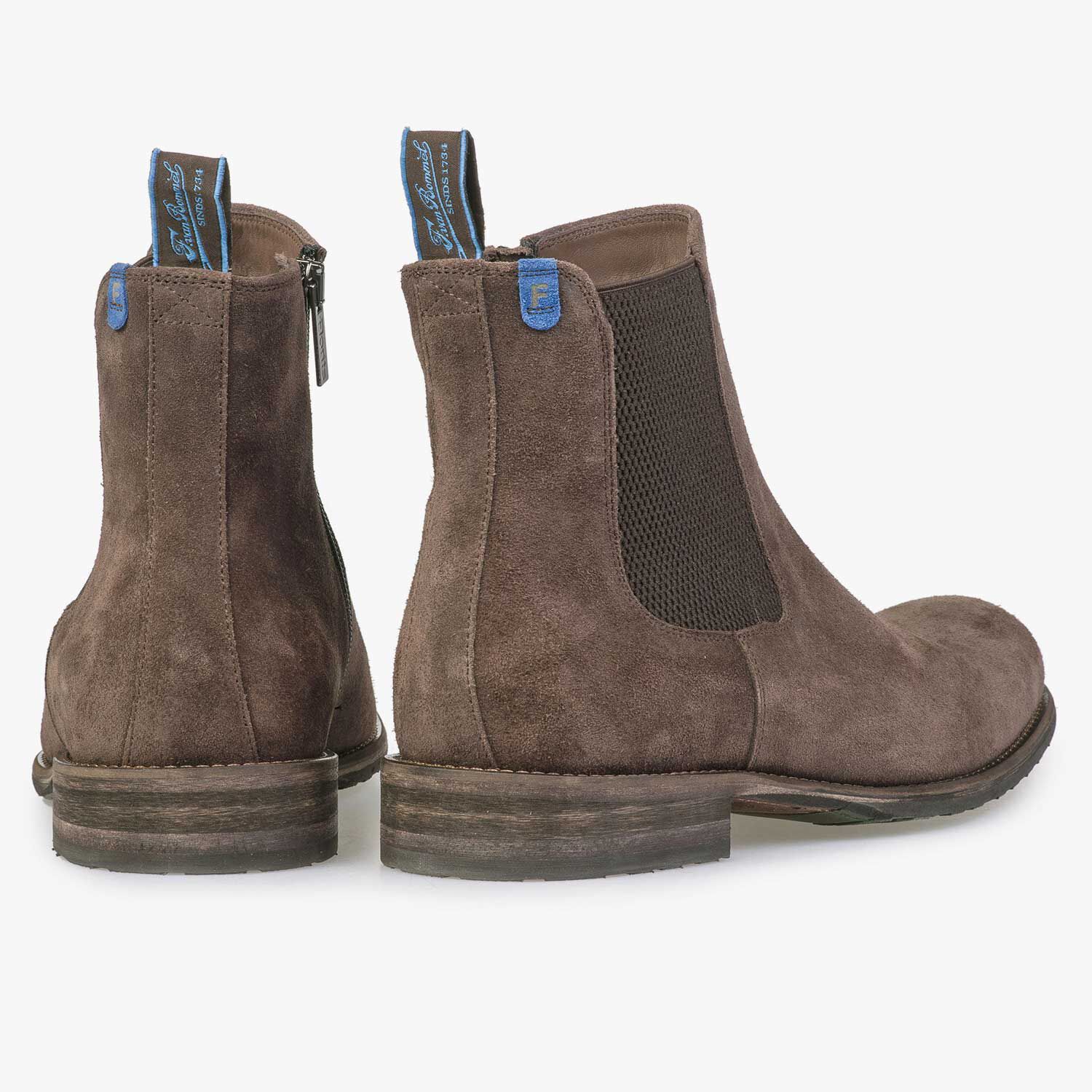 Lined suede leather Chelsea boot dark brown 10289 00 Floris