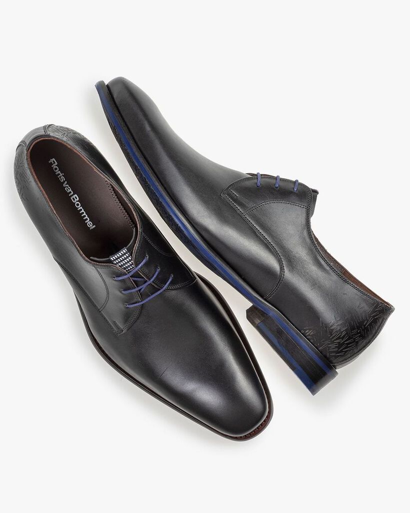 Schn&uuml;rschuh Kalbsleder schwarz