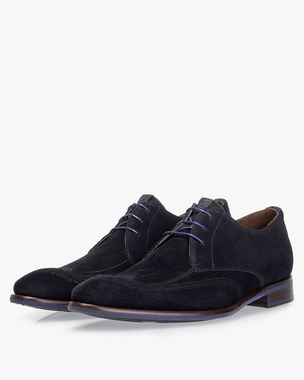 Lace shoe suede dark blue