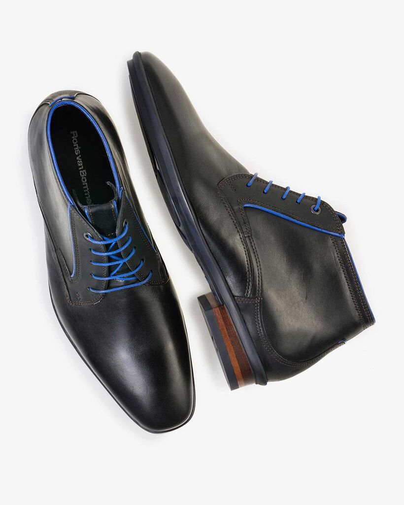 Schn&uuml;rstiefel Kalbsleder Schwarz