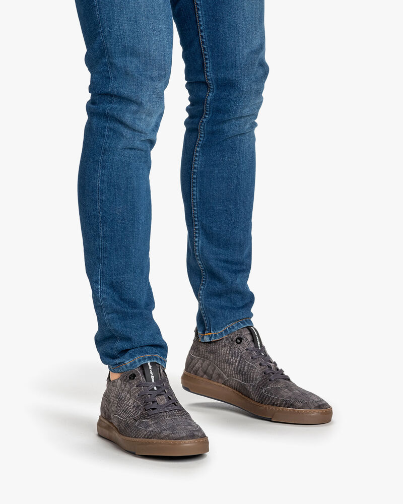 Sneaker Reptilienprint taupe