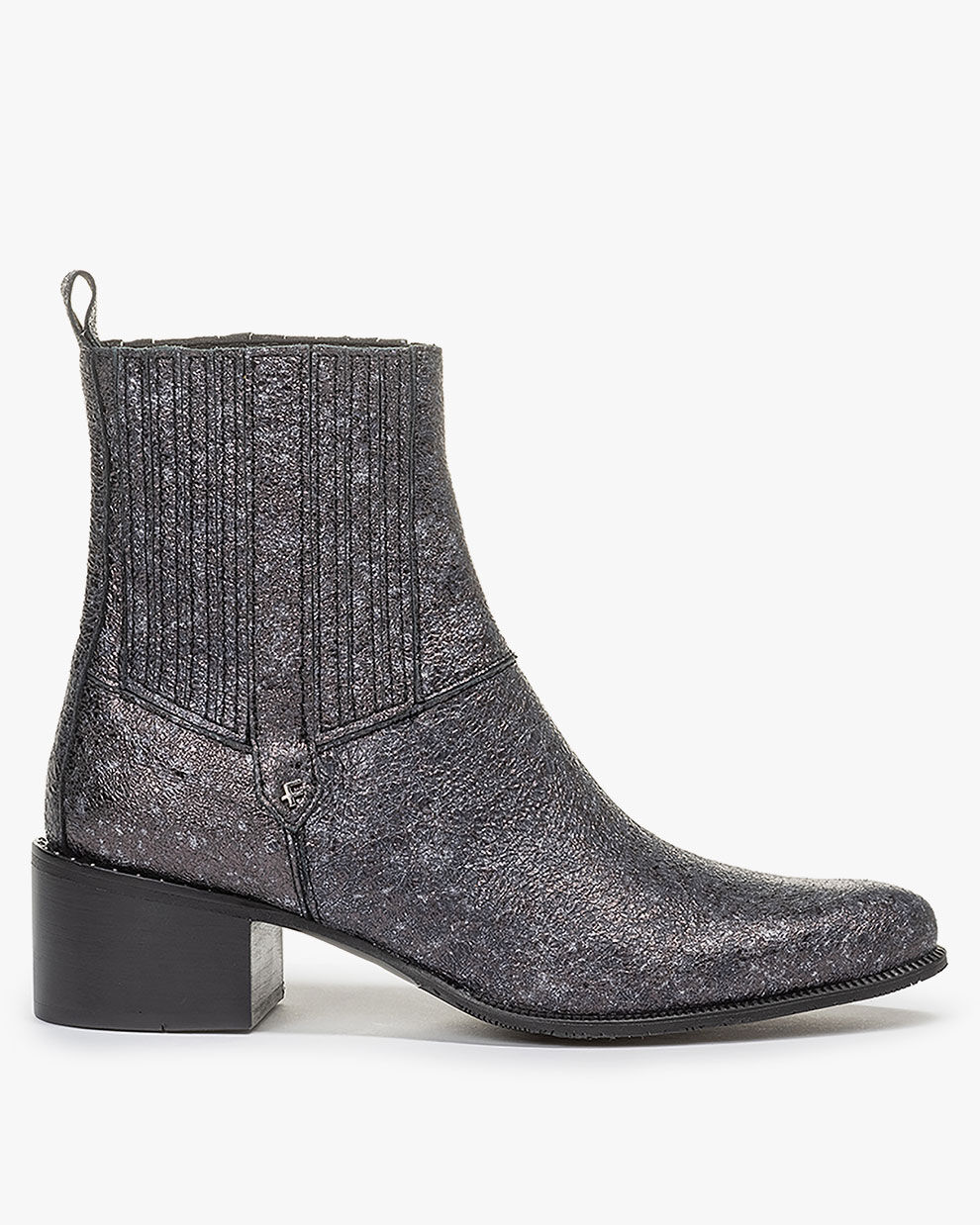 Black and silver chelsea boots clearance