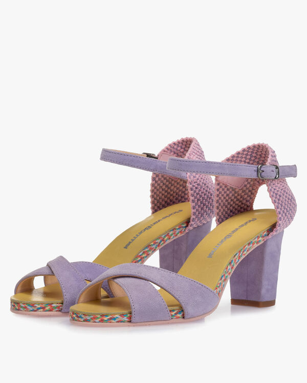 Sandal suede leather purple