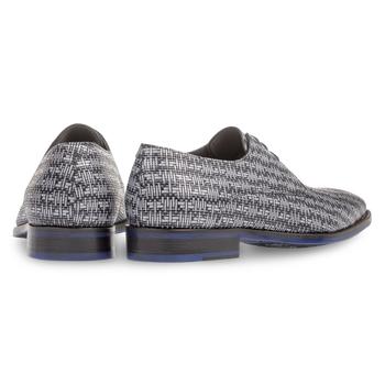 Grauer Schn&uuml;rschuh mit schwarzem Grafikprint