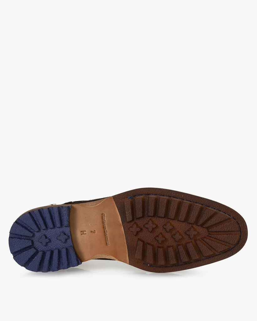 Lace boot suede dark brown