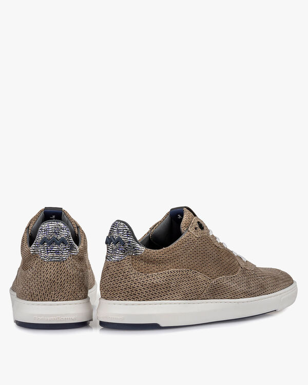 Sneaker mit Print Wildleder sandfarben