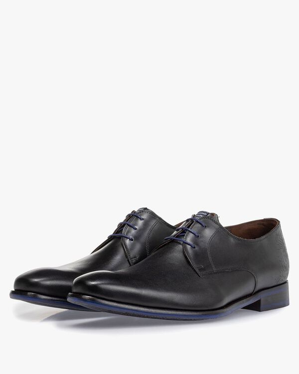 Schn&uuml;rschuh Kalbsleder schwarz