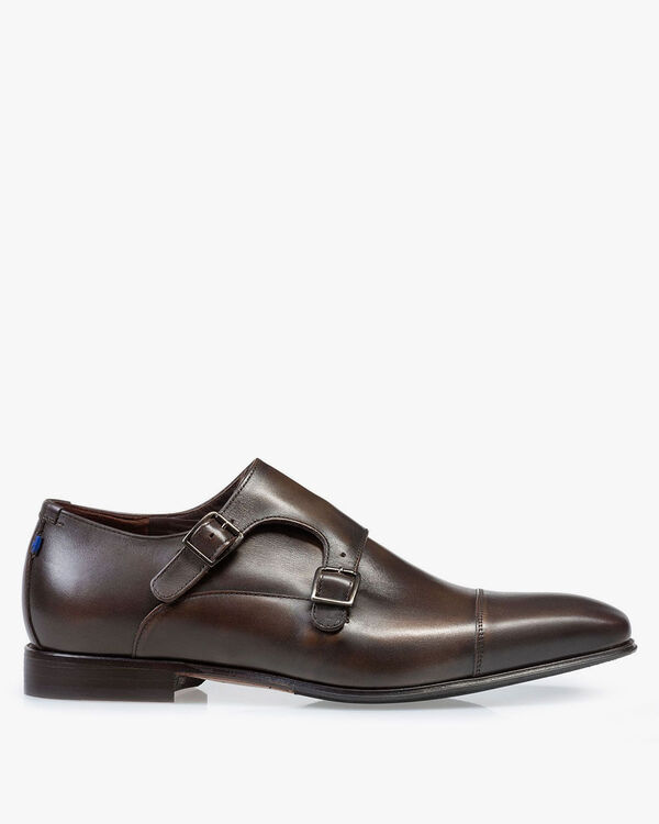 Monk strap calf leather brown