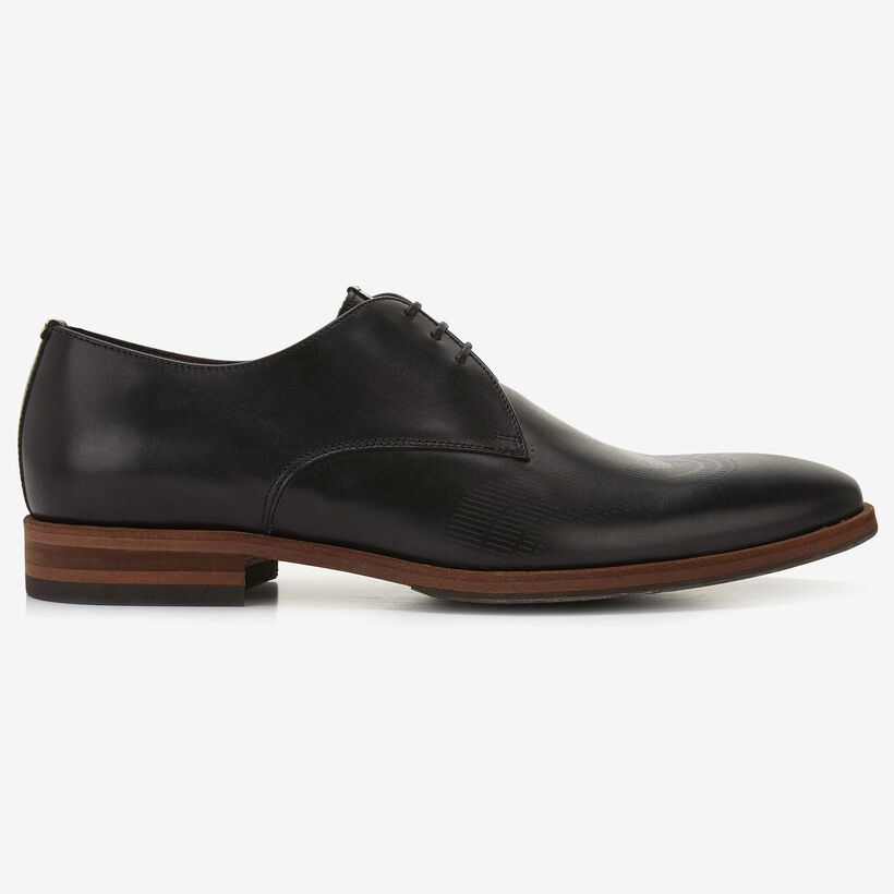 Floris van Bommel black leather men's lace-up shoe