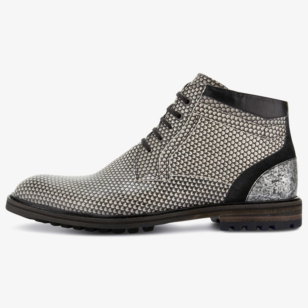 Floris van Bommel grey leather men’s lace boot 