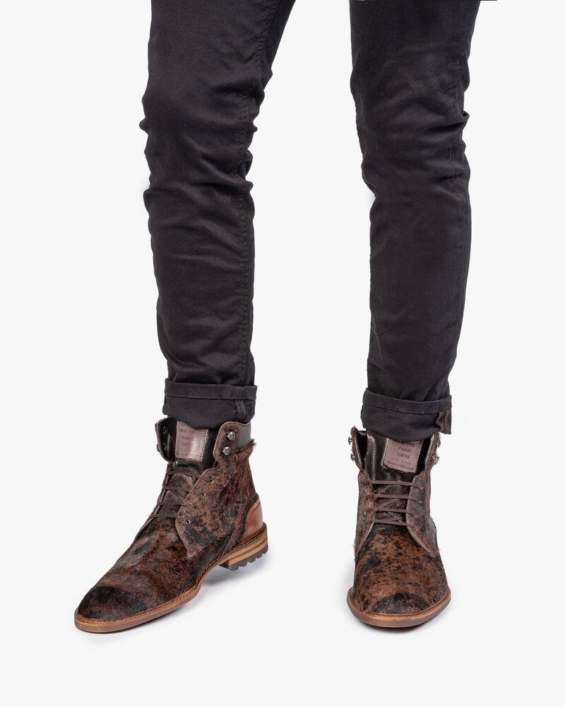 Schn&uuml;rschuh Pony-Style braun