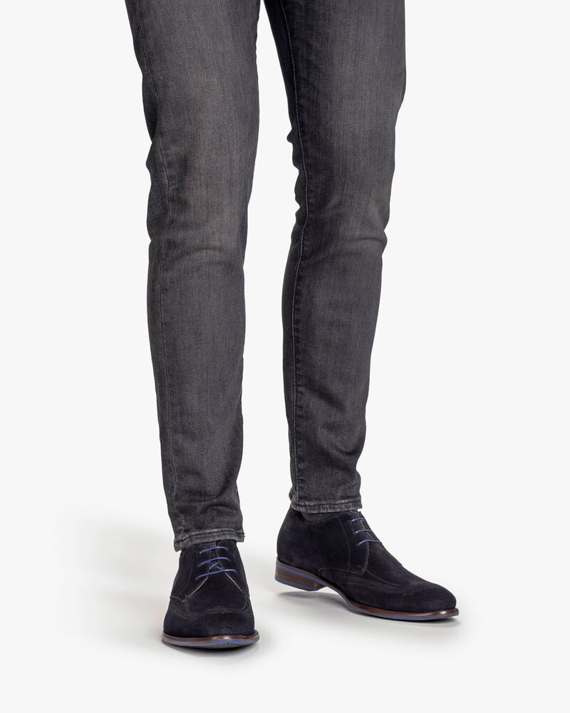 Lace shoe suede dark blue