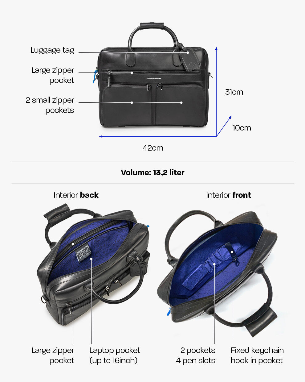 Black leather office bag clearance