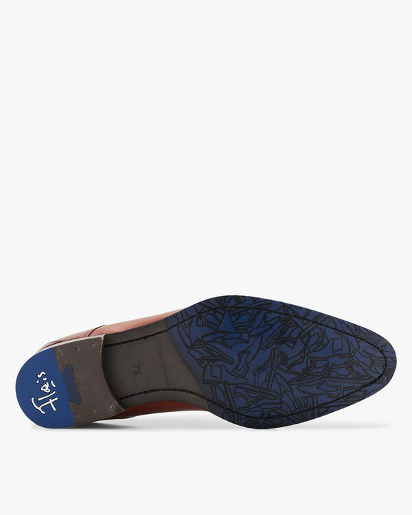 Lace shoe calf leather cognac