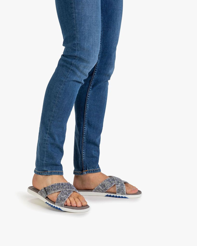 Slipper mit Print schwarz-wei&szlig;