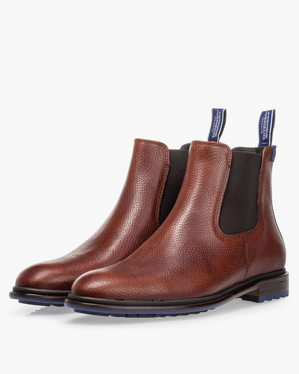 Chelsea Boot Leder-Print cognac