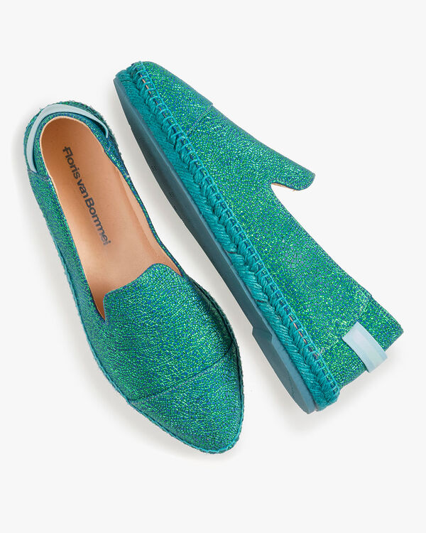 Blaue Espadrilles Metallic-Print