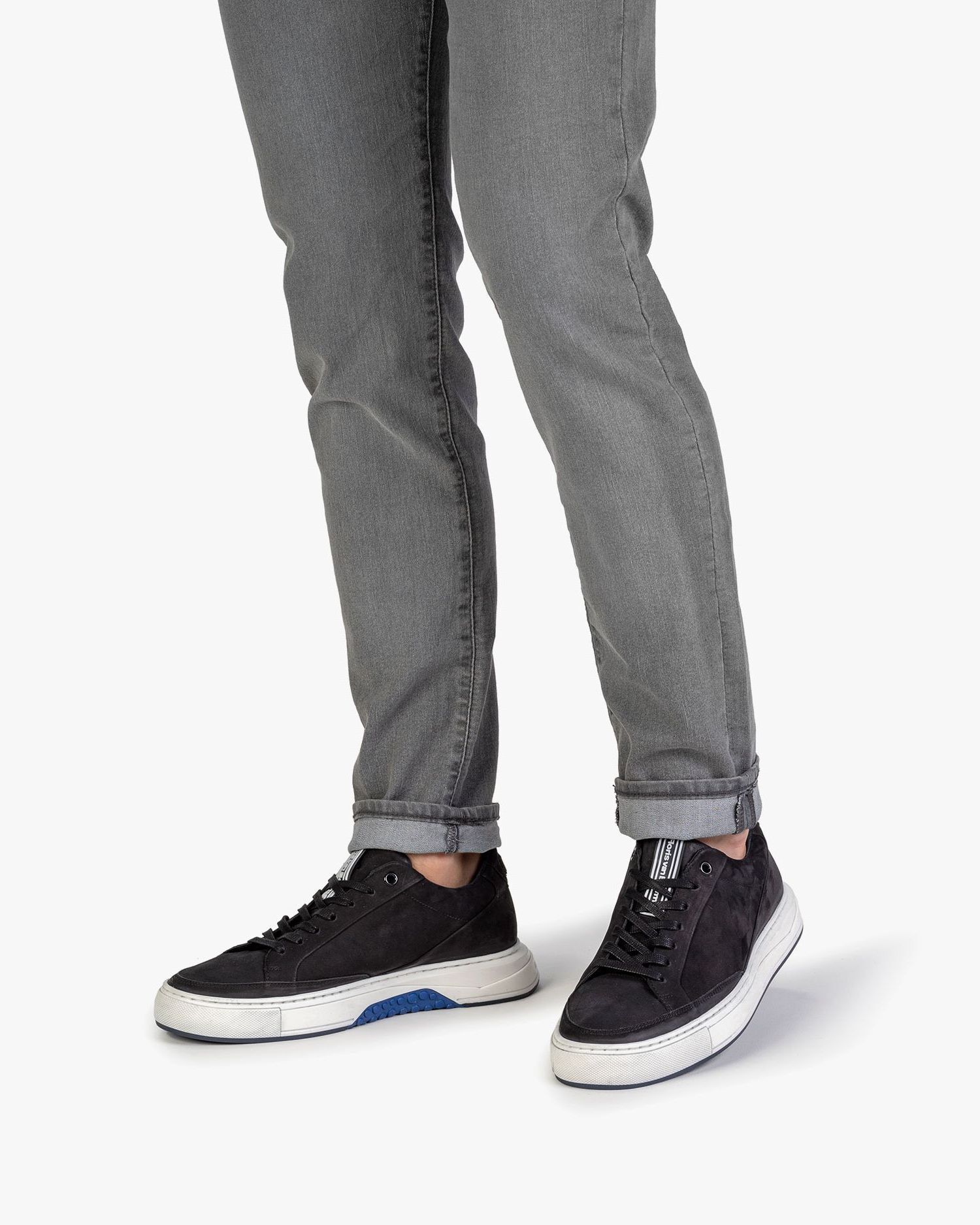 Sneaker nubuck leather black 13323/01 | Floris van Bommel Official®