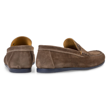 Taupefarbener Wildleder-Loafer