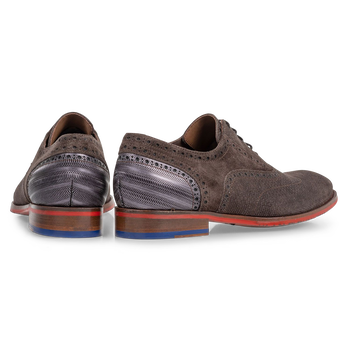 Lace shoe dark brown with print